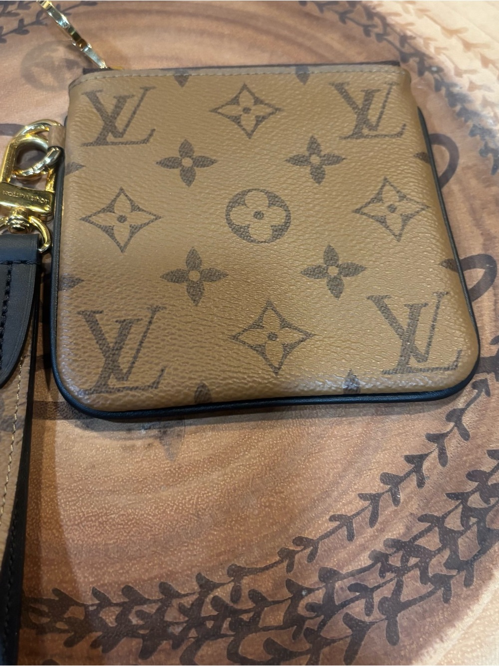 Authentic Louis Vuitton Monogram Wristlet Pouch with Strap